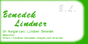 benedek lindner business card